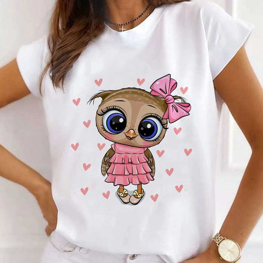 Tricou Dama Alb Cute Owl