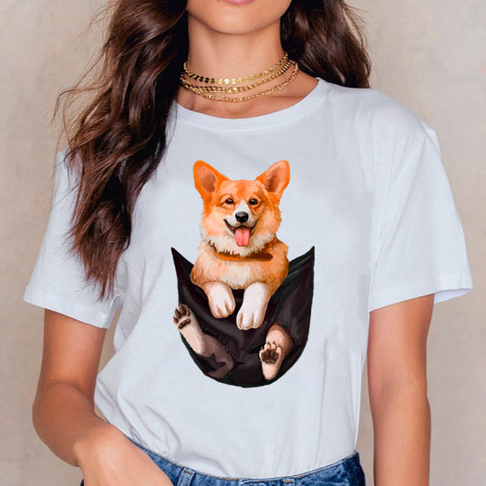 Tricou cu buzunar Corgi