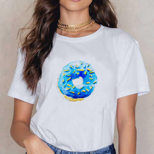 Tricou Dama Alb Diamond Donut