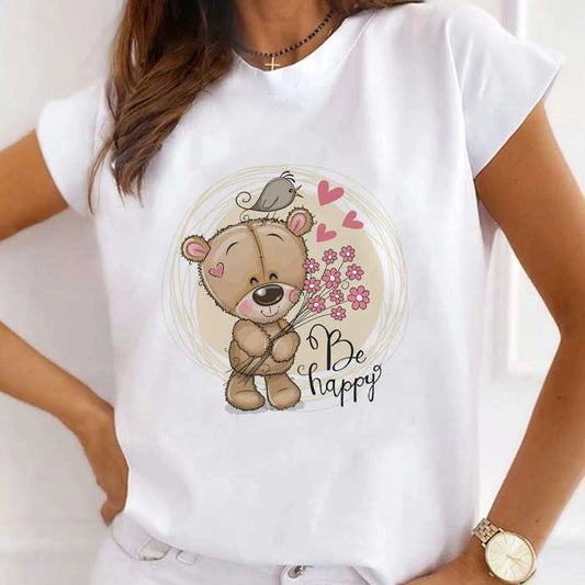 Tricou Dama Alb Happy Bear