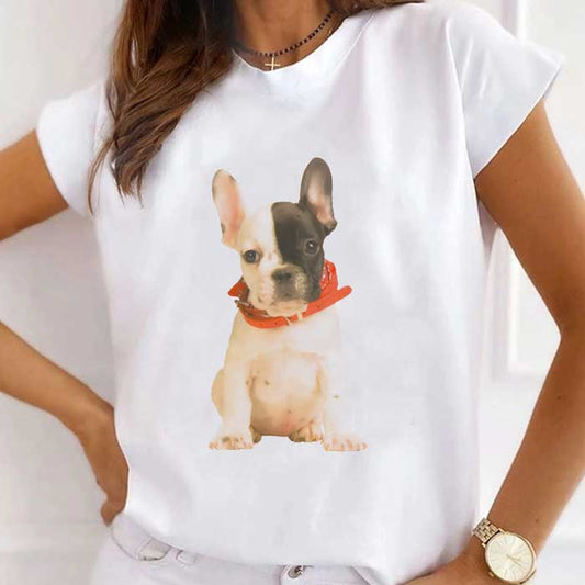 Tricou Dama Alb Cute Pug