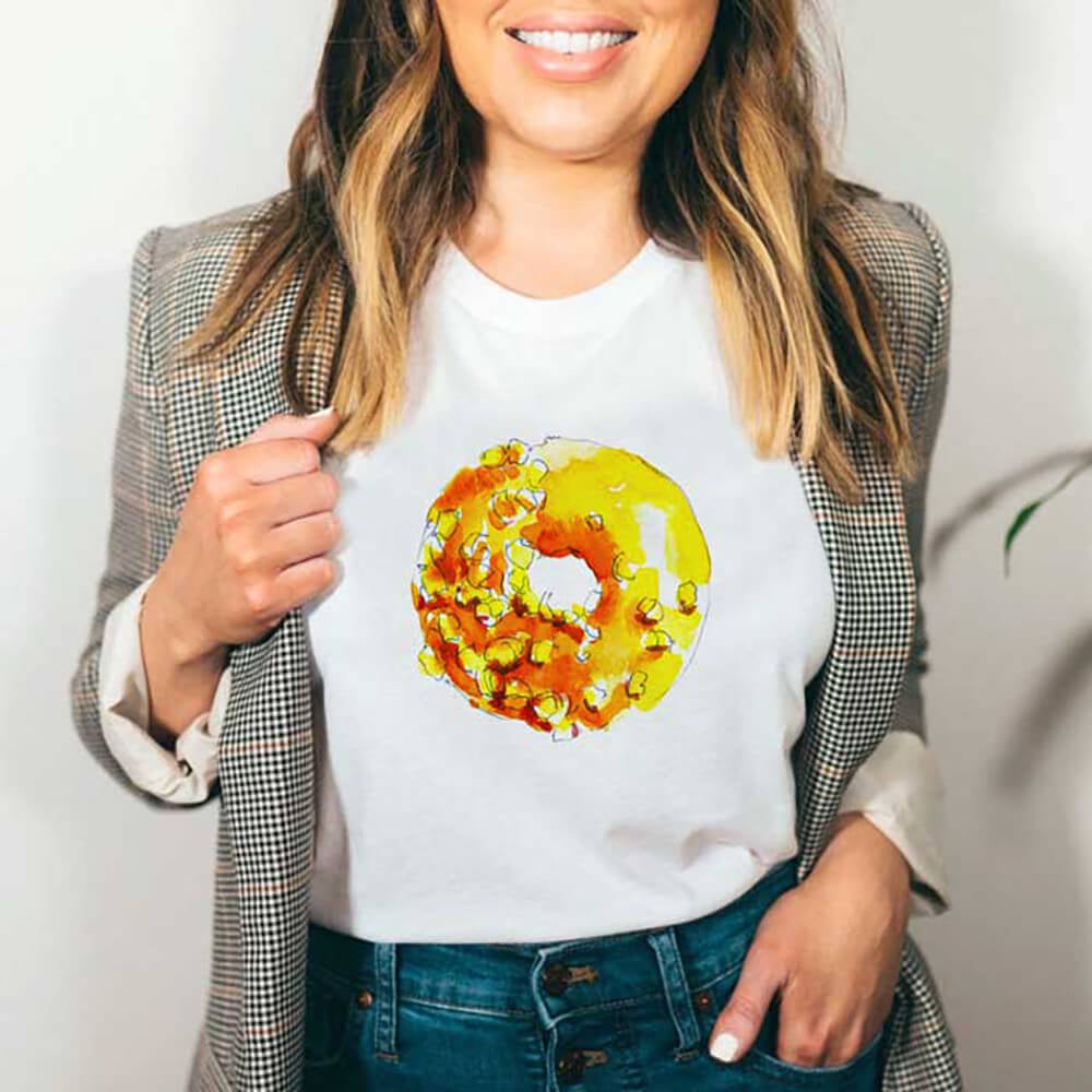 Tricou Dama Alb Fresh Donut