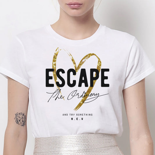 Tricou Dama Alb Escape The Ordinary