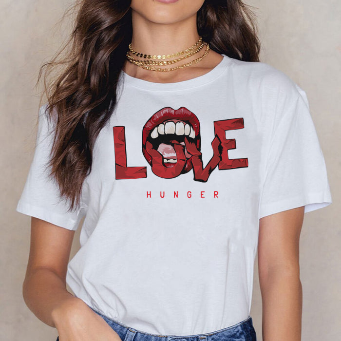 Tricou Dama Alb Love Hunger