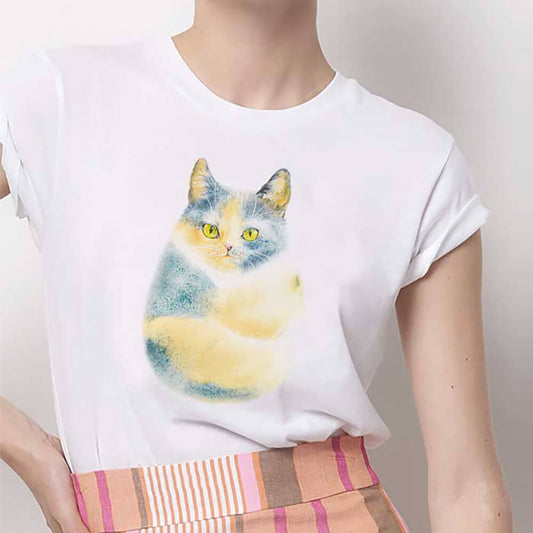 Tricou Dama Alb Furr Cat