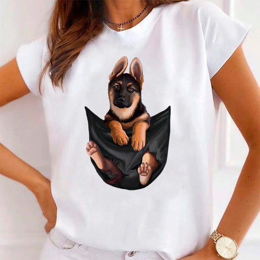 Tricou Dama Alb German Shepherd