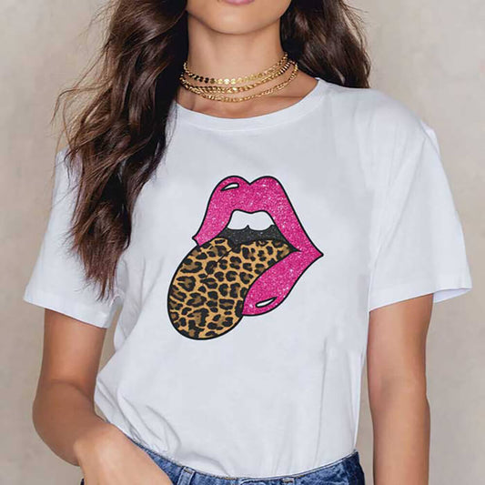 Tricou Dama Alb Leo Lips