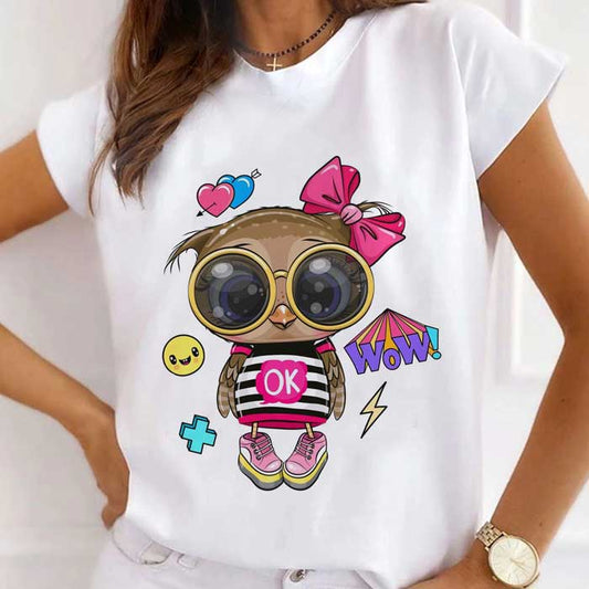 Tricou Dama Alb Wow Owl