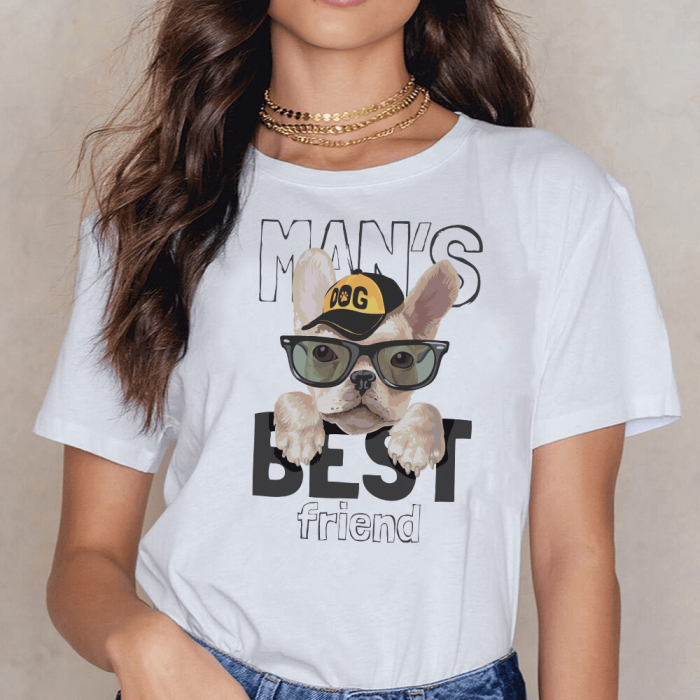 Tricou Dama Alb Man's Dog Best Firend