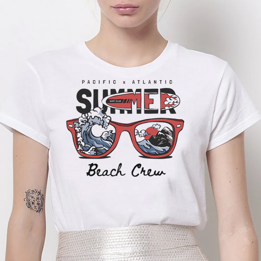 Tricou Dama Alb Beach Crew