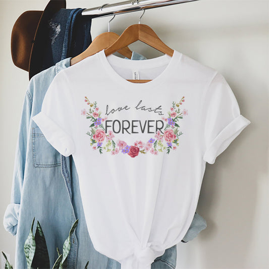 Tricou Dama Alb Love Lasts Forever