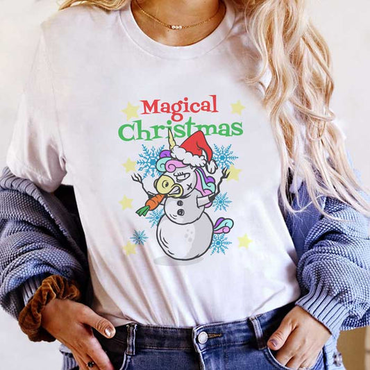 Tricou Dama Alb Magical Christmas