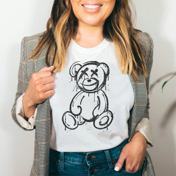 Tricou Dama Alb Smile Bear