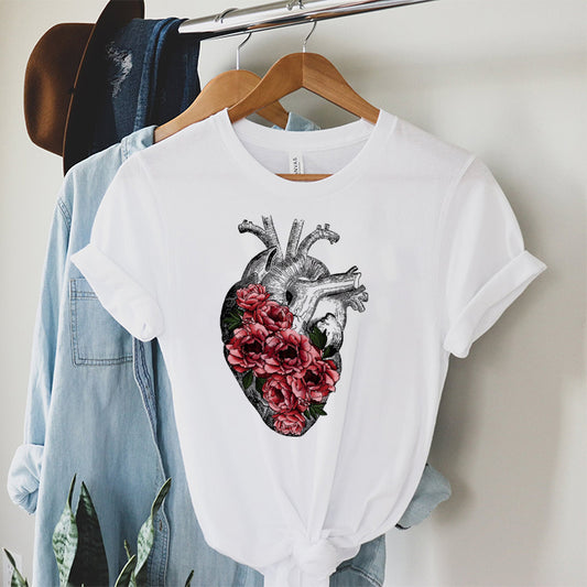 Tricou Dama Alb Natural Heart