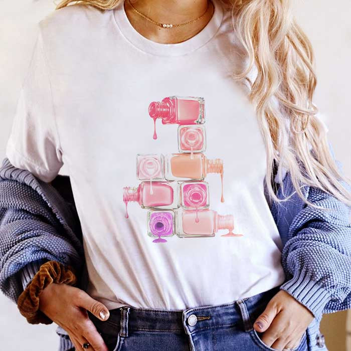 Pastel Nail Polish Design Women'S T-Shirt