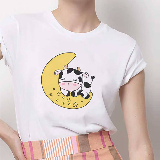 Tricou Dama Alb Sleepy Cow