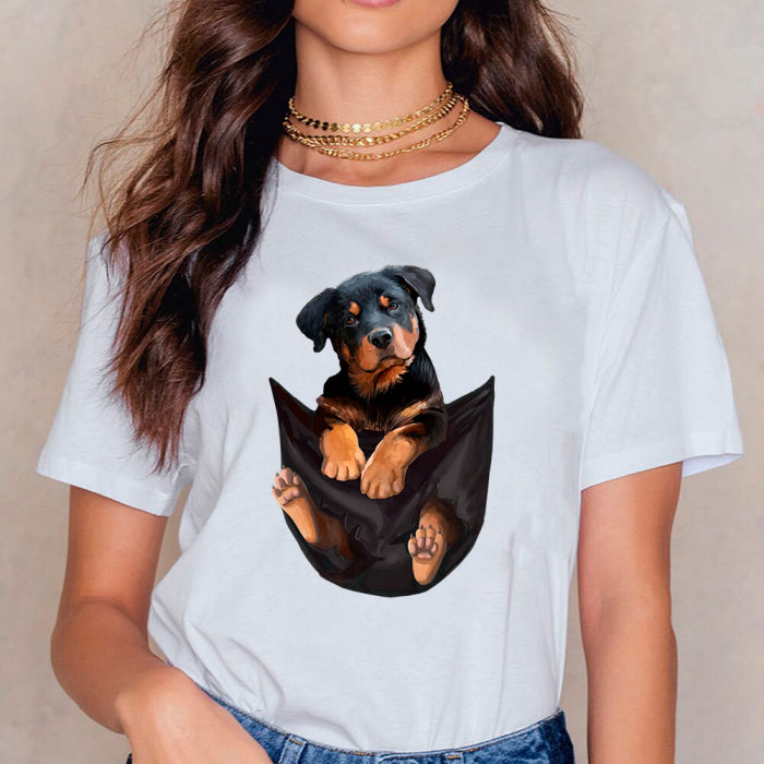 Tricou Dama Alb Rottweiler