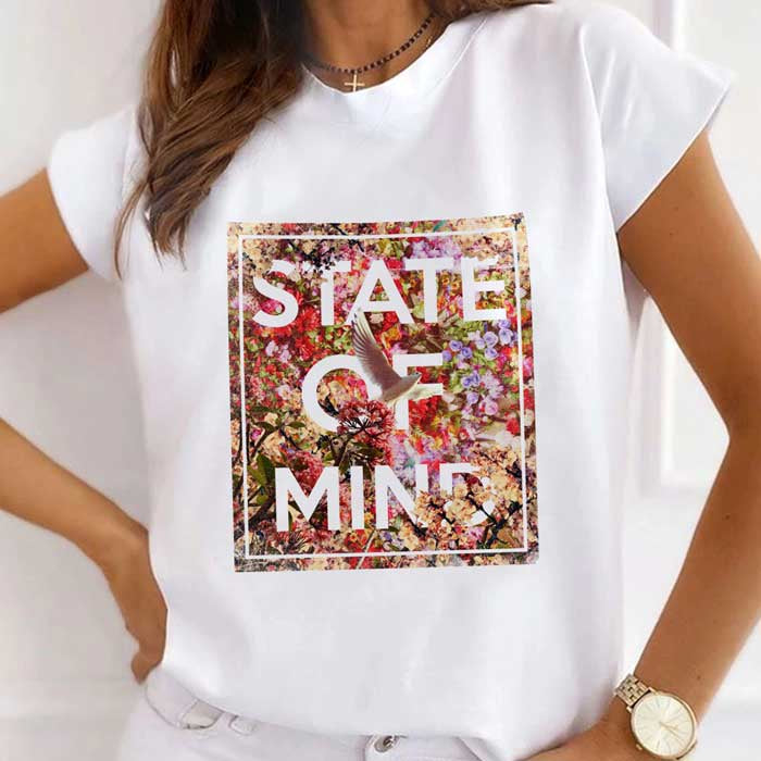 Tricou Dama Alb State Of Mind