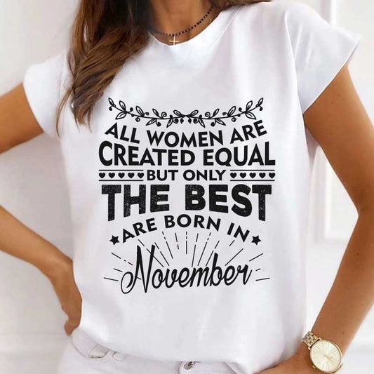 Tricou Dama Alb Born In November