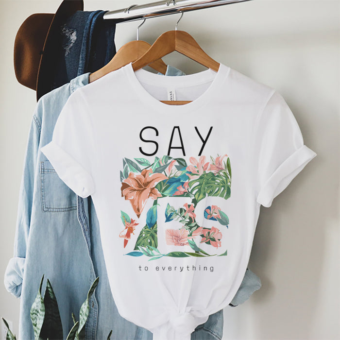 Tricou Dama Alb Say Yes