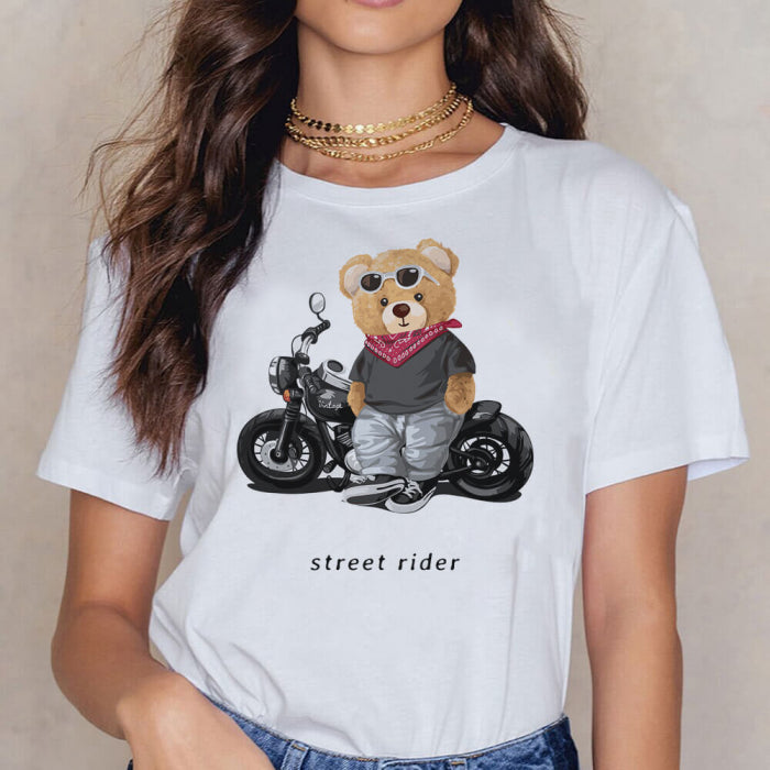 Tricou Dama Alb Street Ride