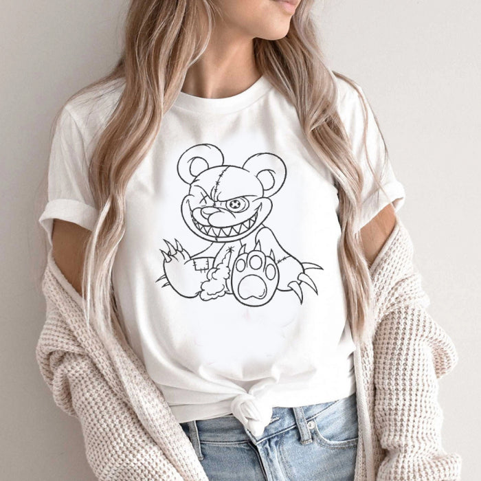 Tricou Dama Alb The Evil Bear