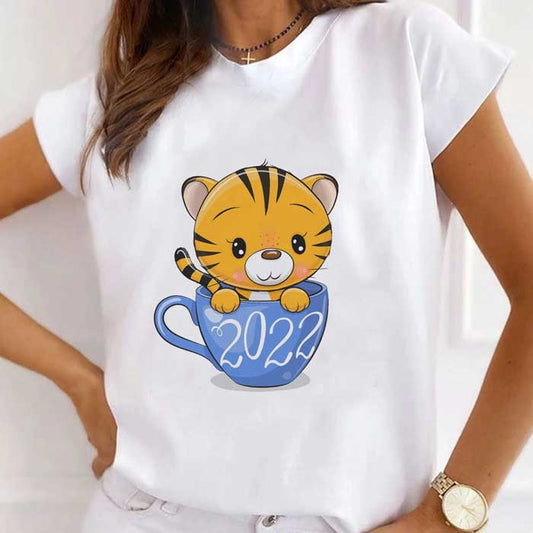 Tricou Dama Alb Tiger In A Cup 2022