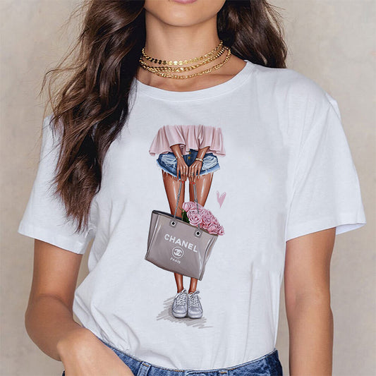 Tricou Dama Alb Bag Of Roses