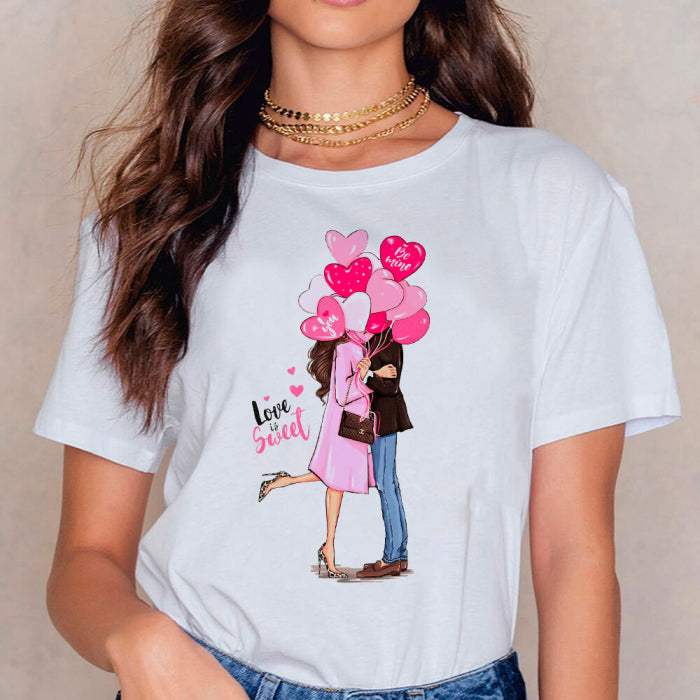 Tricou Dama Alb Love is sweet