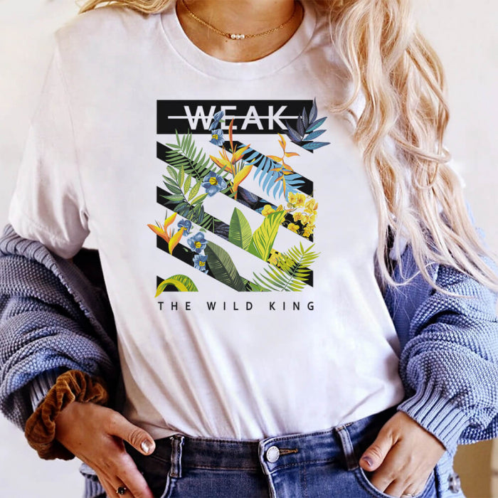 Tricou Dama Alb Weak The Wild King