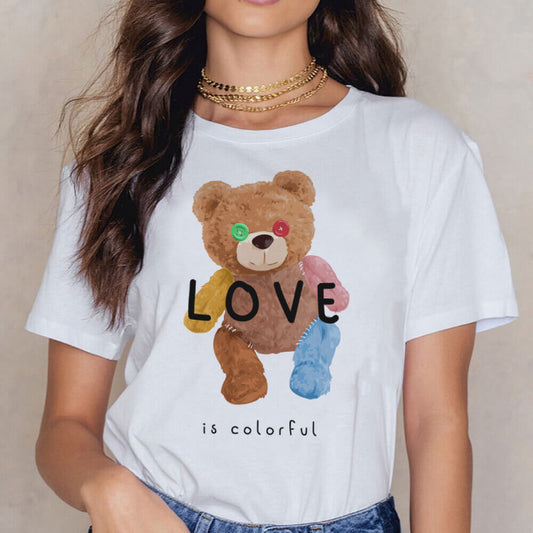 Tricou Dama Alb Love Is Colorful