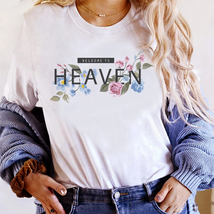 Tricou Dama Alb Welcome To Heaven