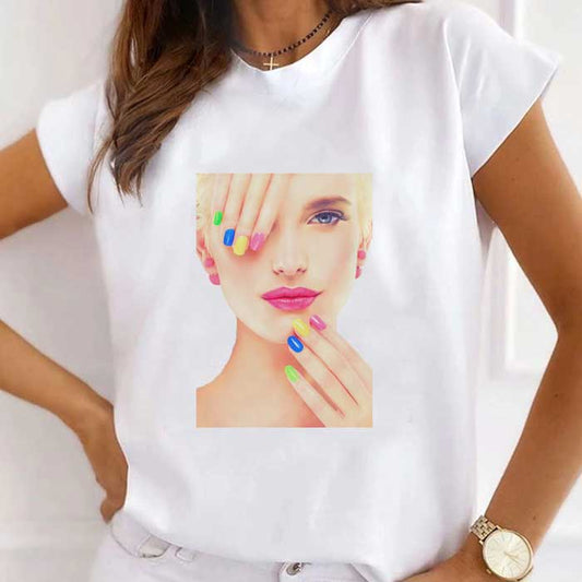 Colorful Nail Graphic T-Shirt