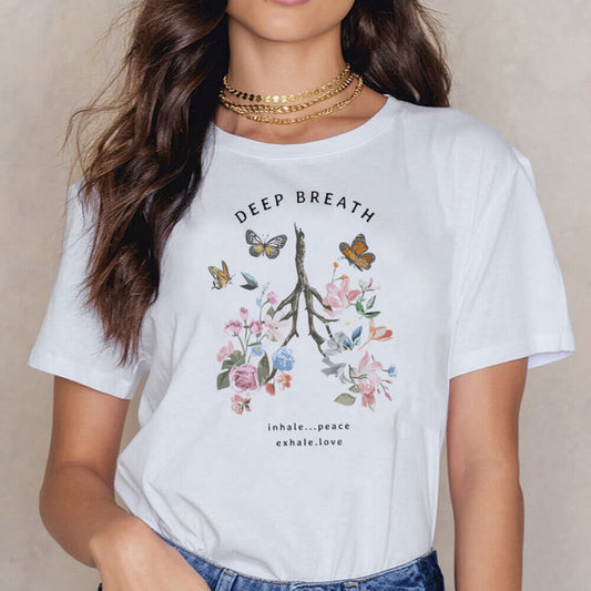 Tricou Dama Alb Deep Breath