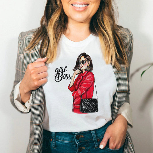 Tricou Dama Alb Girl Boss