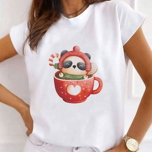 Tricou Dama Christmas Panda Mug