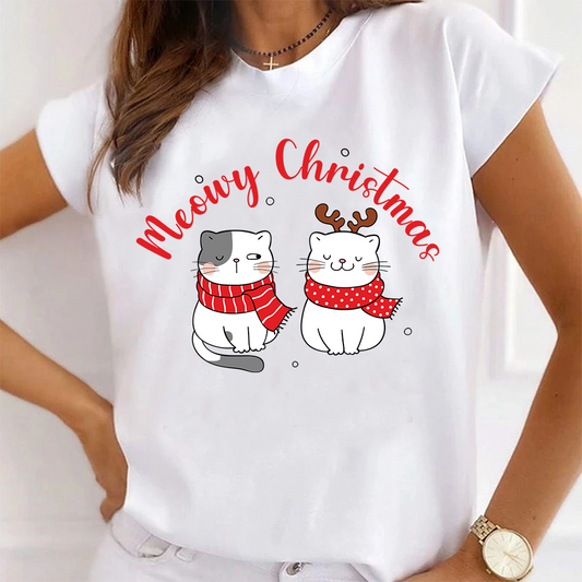 Tricou Dama Meowy Christmas