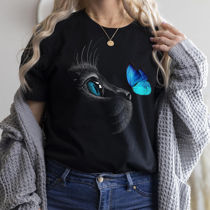 Tricou Dama Negru Fantasy Cat