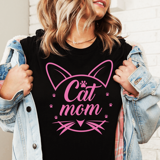 Tricou Dama Negru Cat Mom