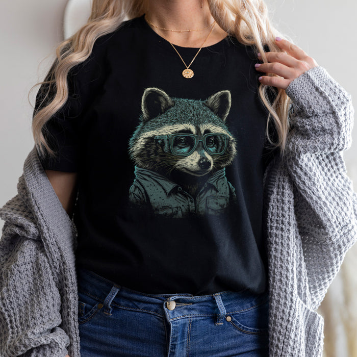 Tricou Dama Negru Funky Racoon