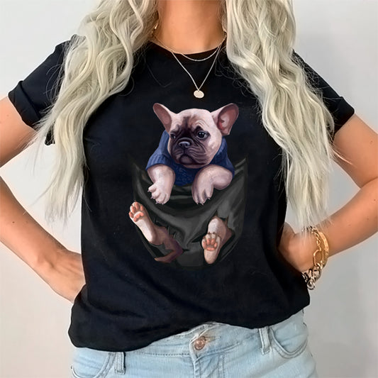Tricou Bulldog Francez În Pantaloni