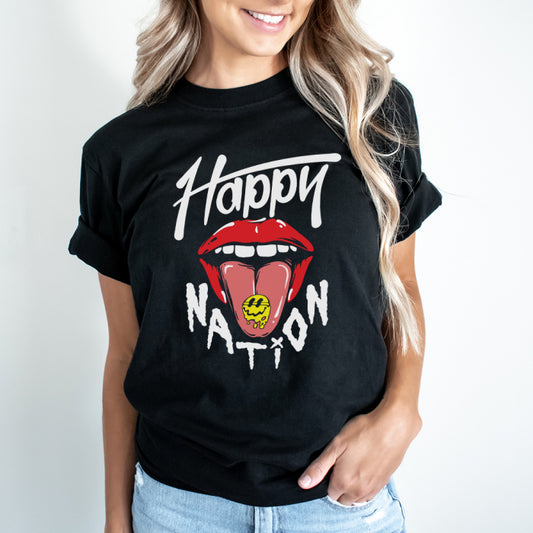 Tricou Dama Negru Happy Nation