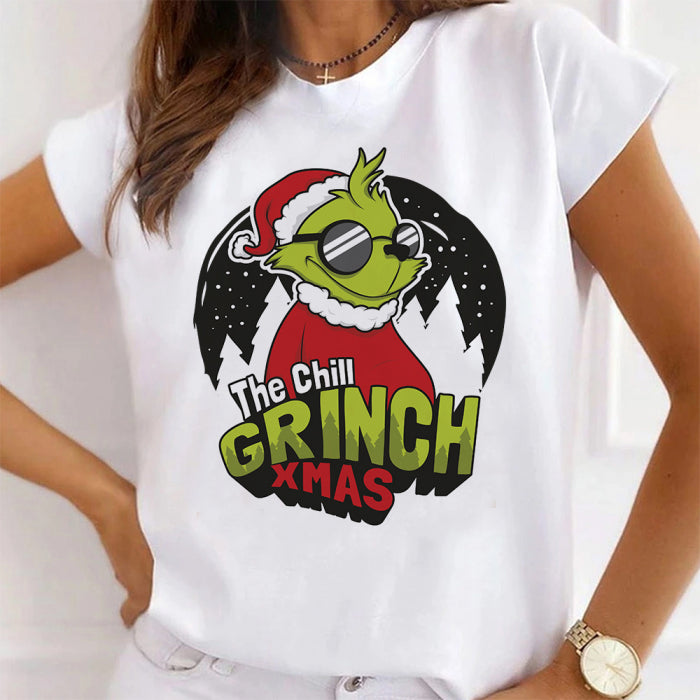 Tricou Dama Alb The Chill Grinch