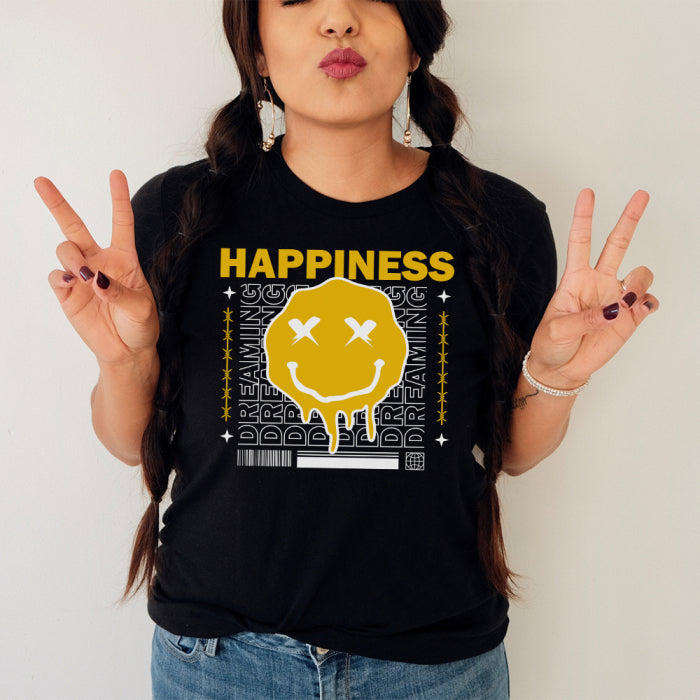 Tricou Dama Negru Happy