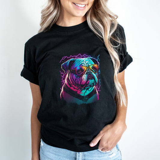 Tricou Dama Negru Retrowave