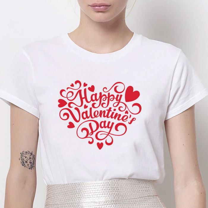 Tricou Dama Alb Happy Valentines