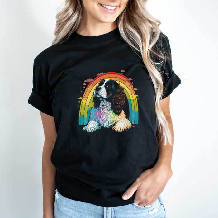 Tricou Dama Negru Rainbow Dog