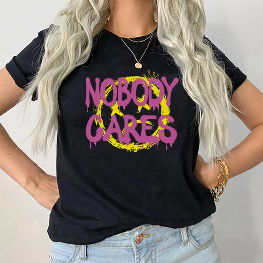 Tricou Dama Negru Nobody Cares