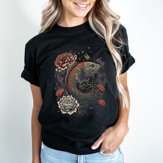 Tricou Dama Negru Dragon Fish