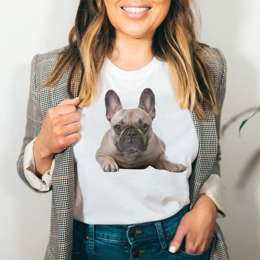 Tricou Dama Alb Pug